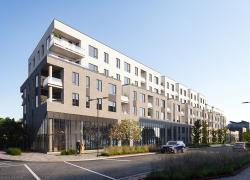 Le projet résidentiel O-Rive a été conçu avec une vision de densification du site et de développement durable.  Crédit : Groupe Evoludev