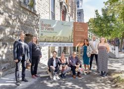 De gauche à droite : Martin Roy, ingénieur, président, Martin Roy et associés (MRA), Jocya Pellerin, ingénieure, Gesfort, Maxime Giasson, architecte, Rayside Labossière, Karine Mancuso, architecte, Rayside Labossière, Luciano Fronteddu, ingénieur, BES, Carole Petitpierre, Centre St-Pierre, Gagi Helou, Colliers, Lorianne Durocher Valiquette, Gesfort. Crédit : Martin Roy et associés