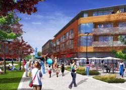 Perspective d’ambiance du secteur projeté près de la bibliothèque du plateau 