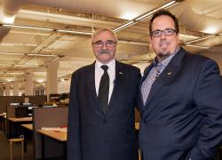 Roland Charneux (à gauche), directeur adjoint, et Nicolas Lemire, président de Pageau Morel. Photo : René-Claude Sénécal