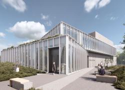 Le futur point de service de police du secteur d’Aylmer, à Gatineau, ouvrira ses portes à l’automne 2027.  Crédit : CCM2 architectes et Confluence Architecture