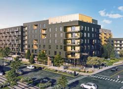 Conçu par Bisson I associés et Neuf Architect(e)s, l’ensemble multirésidentiel MU, à Québec, visera une certification WELL. Image : Immostar