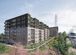 Ce nouveau projet multirésidentiel verra le jour dans l’aire TOD Bois-Franc, dans l’arrondissement de Saint-Laurent. Crédit: NEUF Architect(e)s