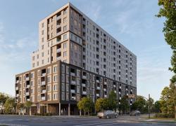 L’immeuble à usage mixte prendra forme dans le quartier Avalia, qui s’inscrit dans la requalification d’un secteur industriel. Crédit:  Fonds immobilier de solidarité FTQ.