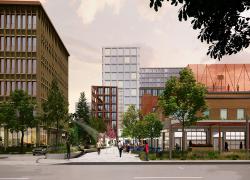 L’ancien siège social de l’Office national du film (ONF) fera la place à un nouveau quartier durable et inclusif.  Crédit : SIC