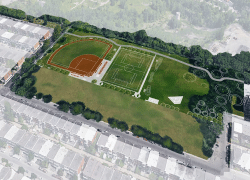 Le parc situé dans le quartier de Saint-Michel sera transformé en deux phases distinctes. Crédit : Ville de Montréal