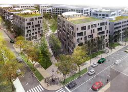 Un projet de logement social verra le jour dans l’écoquartier Angus. Image : Société de développement Angus
