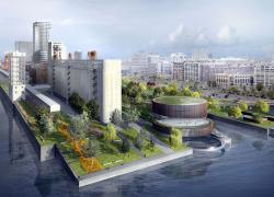 Un regroupement de promoteurs, architectes et urbanistes propose un projet de développement mixte écoresponsable du secteur Bridge-Bonaventure et Pointe-du-Moulin. Crédit : Vision Bridge-Bonaventure