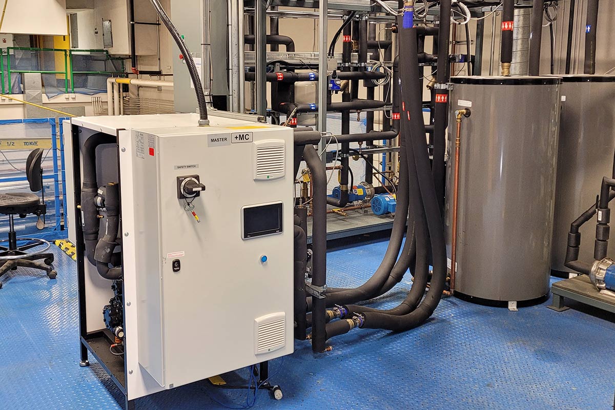 La pompe à chaleur à haute température testée au laboratoire de CanmetÉNERGIE à Varennes. Photo : Ressources naturelles Canada