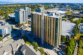 UBC Brock Commons : la structure en bois atteint sa pleine hauteur - Photo de Acton Ostry Architects