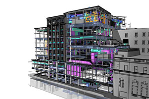 Modélisation de l’édifice Wilder Espace Danse - Image : Lapointe Magne + Ædifica / SNC-Lavalin + BPA / SDK + NCK
